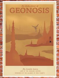 Retro Travel Poster Star Wars Geonosis by TeacupPiranha