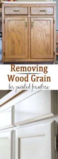 Removing Wood Grain Texture -How to get a nice smooth finish when painting cabinets or furniture that has a strong wood grain. Part 1 of a 2 part series on painting oak cabinets bought off of craigslist.