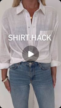 Victoria Sandberg on Instagram: "Shirt hack😍 Såg det här enkla tipset och måste ju bara dela det med er. Kommer ni testa?  Dela det här busenkla tipset till en vän och spara inlägget till senare 🫶🏻  #shirthack #styletips #styleinspiration #styletip #styletipsforwomen #easyhack #lifehacks #shirtstyles #stylingideas #trendingreels #explorepage"