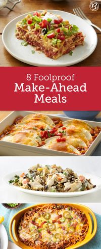 Busy schedules and dinnertime don’t always mix. These easy, delicious make-ahead meals will inspire your dinner prep and be a savior during busy weeks.