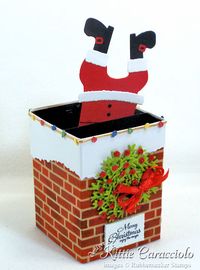 Come see how I made this funny Santa stuck in the chimney box card.