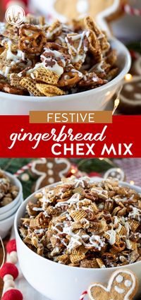 Make your holiday gatherings extra special with this Gingerbread Chex Mix. This delightful recipe combines classic gingerbread flavors with the crunch of Chex, pretzels, and gingerbread cookies, all drizzled with white chocolate. It's perfect for gifting, party snacks, or enjoying during holiday movie marathons!