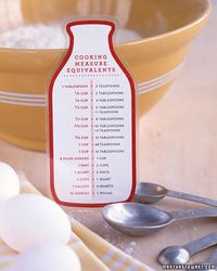 Free download - from Martha Stewart - Cooking Measure Equivalents