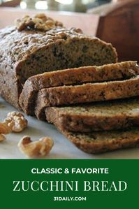 This zucchini bread recipe is a classic we make every summer. Moist and tender — and packed with zucchini bread flavors we love! It is our favorite  recipe!