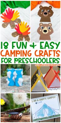 These camping crafts for preschoolers are a fun activity to do before or after camping or whenever you wish you were camping. They’re perfect for doing at home, school, library, or daycare!