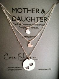 Mother Two Daughters Necklace Set // Inspirational Jewelry // Simple Delicate awe so sweet.. mothersday??