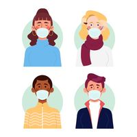 People wearing medical mask. Download for free at freepik.com! #Freepik #freevector #people #medical #health #mask