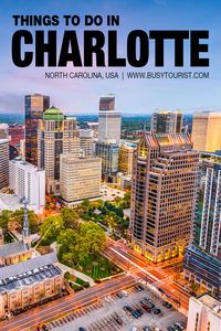 Planning a trip to Charlotte, NC and wondering what to do there? This travel guide will show you the top attractions, best activities, places to visit & fun things to do in Charlotte, North Carolina over here! Start planning your itinerary & bucket list now! #charlotte #charlottenc #northcarolina #thingstodoincharlotte #usatravel #usatrip #usaroadtrip #travelusa #ustravel #ustraveldestinations #americatravel #travelamerica #vacationusa