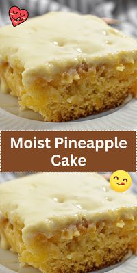 Escape to the tropics with this Moist Pineapple Cake, a light and fluffy cake infused with the sweet, tangy flavors of pineapple. Topped with a creamy frosting and a sprinkle of coconut, it's a refreshing dessert that brings a taste of paradise to any occasion. #TropicalDessert #PineappleCake #CakeLovers