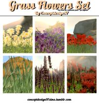 TS4 - Grass Flowers Set (EP02)Download : Mediafire | SimFileShare • Including 6 elements : 1 Grass & 5 Flowers • Categorie : Flower & Shrub •  ⚑ Require the expansion pack “Get together” (EP02) • If...