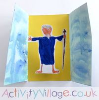 Moses Parting the Red Sea Card - a fun kids craft for Passover, Bible studies or Sunday School!