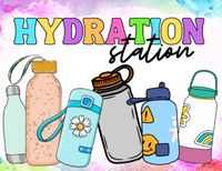 Have tons of student water bottles all over your classroom? Create a hydration station! A special place in the classroom where students can store their water bottles with less mess and spills. This set includes a "Hydration Station" sign, pre-made pages, as well as multiple editable pages for you to create your own rules and expectations with your students specially for your class.EDITED to include full page, half page, and quarter size pages (including editable pages). We know not all classroom