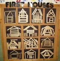 When doing this activity, have the children think of basic shapes that are necessary in order to build a house