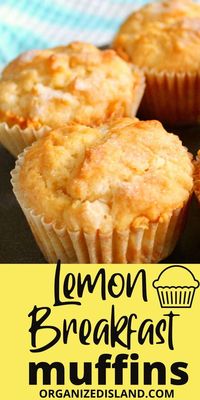 These Easy Lemon Breakfast Muffins are so easy to make and are rich and cake-like, making them perfect for breakfast or brunch. #lemonmuffins #breakfastmuffins #lemonbread