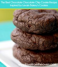 The Very Best Chocolate Chocolate Chip Cookie Recipe Inspired By Levain Bakery. Great big rich fudgey cookies! at @Christi | Love From The Oven