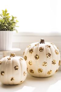 DIY Sequin polka dot pumpkins.