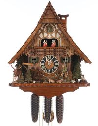 Cuckoo Clock 8-day-movement Chalet-Style 50cm by Hönes - 86209T