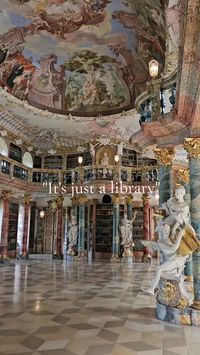 This is one of the most stunning libraries in existence and it's located at the Wiblingen Abbey Monastery in Ulm, Germany 🇩🇪  If u ever visit Germany, I think it's worth checking out.#ulm #germany #germanytourism #architecture #palace #lightacademiaaesthetic #renaissance #library #libraries #books #booklover #oldbooks