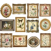 PRICES MAY VARY. Package Includes: you will receive 12 pieces of vintage wildflower wall decorations in different styles, with glue points, enough quantity and vintage style can meet your decorative needs, you can hang them all on the wall or random combination according to your favor Unique Design: these vintage flower picture posters are designed with 12 different styles, the patterns including flowers, plants, butterflies, feature unique photo frame design, chic and stylish, create a retro at