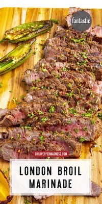 With this marinade recipe, your London broil will be packed with robust flavor, featuring soy sauce, vinegar, homemade chili paste, and a generous mix of seasonings.