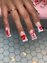 valentines | french tips | nail art |