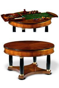 A Stylish and exquisite multi-games table from premier Italian brand, Dal Negro. This stunning round table features a compendium of high quality, classic games including chess and backgammon and casino favourites. The games table is designed and manufactured in Italy by Dal Negro to their usual impeccable quality. It is made from cherry and toulipier wood with detachable toulipier legs - it is a stunning example of craftsmanship and design. #GameTables #Compendium #MultiGameTable #Italian