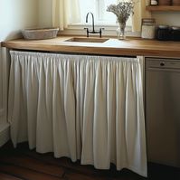 This Farmhouse Style Valance . made of pure heavy linen . Any size is possible - so if you not fink one for you, just drop us note It is made with rod pocket. Or you can use curtain rings with clips to hang it if you like. Listing is for one piece in custom high and wide - please choose from drop down menu 5cm or 2'' wide rod pocket as part of the curtain lenght 100% linen natural linen Custom sizes are available.  Let me know if any other dimensions are needed. I will make a listing for you!