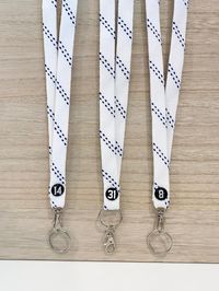 Show off your favorite players number with these hockey lace lanyard. Each lanyard is 17 inches and will come with a lobster claw and key ring.  **Team orders available. Please message me on here to get a custom listing.  **Custom Color and Size is available if you dont see your size and color. Please message me on Etsy.