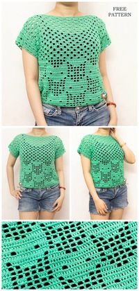 Crochet Kitty Cat Blouse