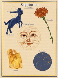 "Zodiac Astrology Vintage Style Poster - Schütze" Poster von sarahdipity | Redbubble