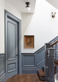 SVK Interior Design // Photo: Suzanna Scott // Stylist: Rosy  Fridman // Traditional Stairway // Dark Painted Trim // Gothic Victorian