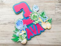 Dinosaur Birthday Cake topper w/Name & Age, Personalized Dino Party Ca – Party Your World