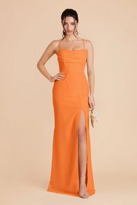 Mira Apricot Chiffon Bridesmaid Dress | Birdy Grey