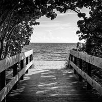 size: 16x16in Photographic Print: Boardwalk on the Beach by Philippe Hugonnard :