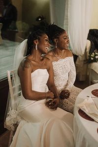 Erika & Kristen in the Nathalia Gown – Grace Loves Lace AU