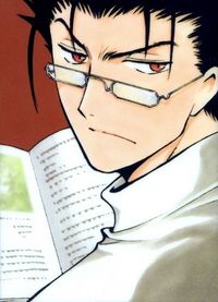 Kurogane and glasses. He looks...like an old man... From TRC