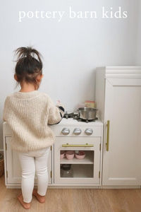 We’ve combined all the well-loved elements from our individual Chelsea Play Kitchen pieces into one multifunctional play center. A little cook’s dream come true, it’s an all-in-one stove, oven and refrigerator with tons of interactive opportunities—knobs turn and doors open. @ harunayokota