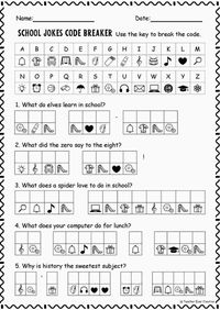 Boost your classroom fun with Free School Jokes Code Breaker Cryptogram for Kids! This engaging activity combines humor with learning, perfect for enhancing critical thinking and problem-solving skills. Ideal for teachers, homeschoolers, and parents looking for educational worksheets for kids during the back-to-school season. #BackToSchool #KidsActivities #EducationalResources #WorksheetsForKids #CriticalThinking #ProblemSolving #FreePrintables