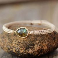 Labradorite Cord Stacking Bracelet