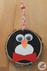 Wooden Penguin Ornament