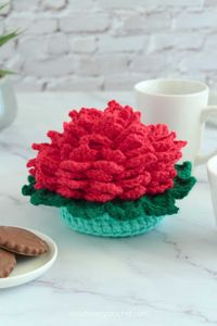 Crochet Sunflower Coasters In A Pot | Easy Breezy Crochet