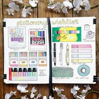 stationery swatch bullet journal layouts