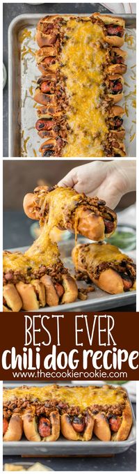 This is the BEST EVER CHILI DOG Recipe, topped with the best ever chili. It simply doesn't get more heart warming than this! The perfect comfort food recipe!