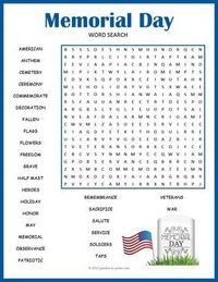 Help students recall what Memorial Day is all about with this word search puzzle worksheet. They will have fun looking for the hidden words, but they will also be reflecting on the importance of this day.