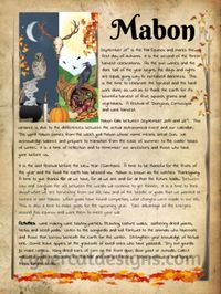 Book of Shadows page under Sabbets