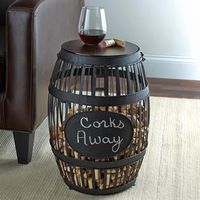 Barrel Cork Catcher Accent Table - Wine Enthusiast