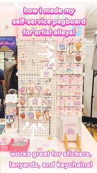 I put stickers, sticker sheets, charms, and more on my pegboard, but with adhesive hang tags, you can make any product self-service!