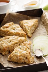 Delicious apple scone recipe, delicious, easy scones bursting with cinnamon and shredded apple. Easy and perfect for your busy mornings!