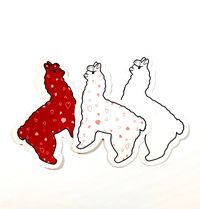 Valentine Llama Sticker, Galentines gift for her, Kawaii cute sticker, alpaca sticker, gift for friend, cute gift for mom, heart sticker