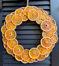 Beautiful dried orange wreath, carefully dried and crafted by hand. Gold ribbon hanger.  This beautiful, seasonal item will last for many years if properly cared for. Please store in a dry, dark place, away from any moisture or humidity.